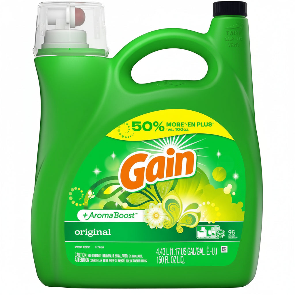 Gain + Aroma Boost Liquid Laundry Detergent, Original, 96 Loads 150 fl oz