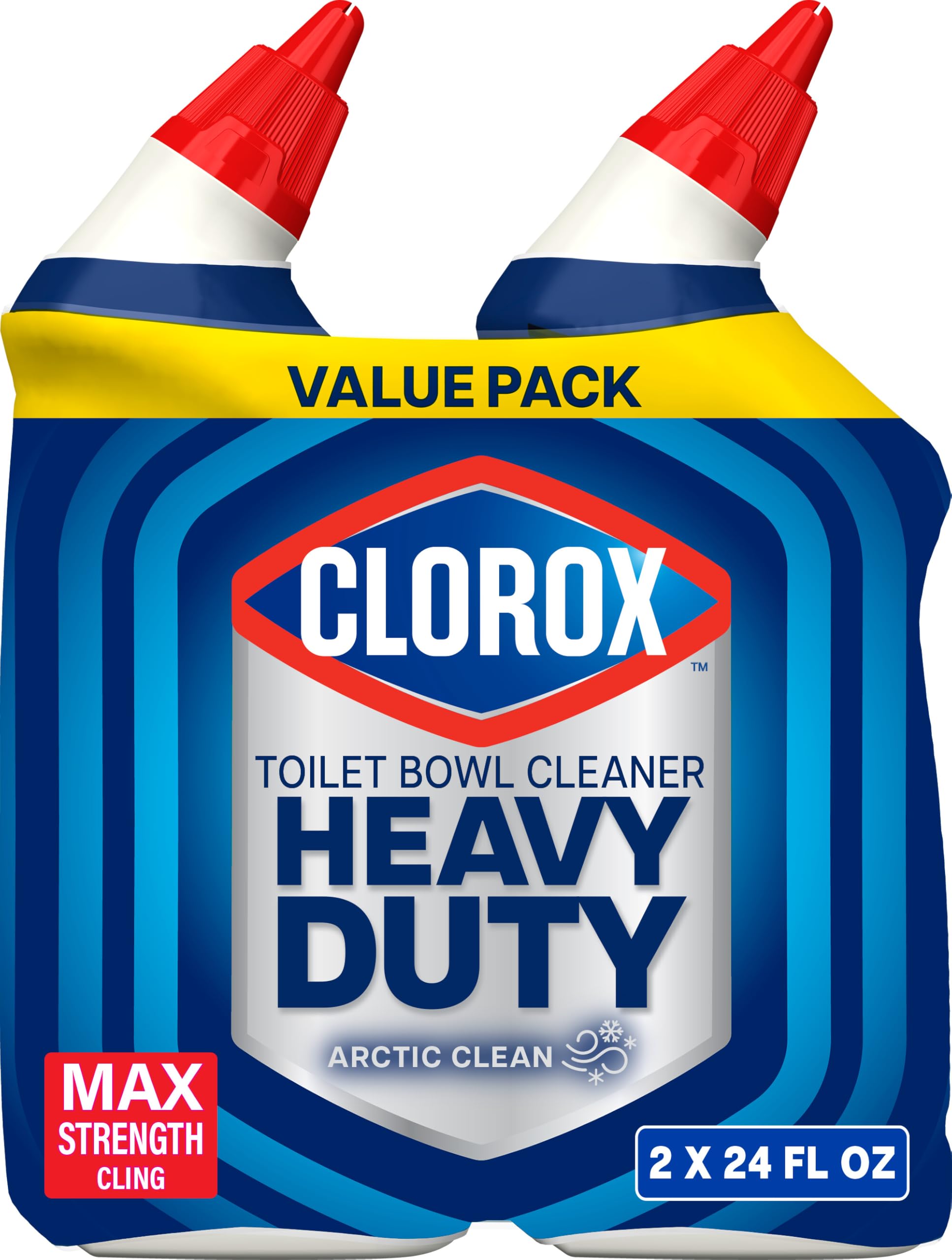CLOROX Toilet Bowl Cleaner Clinging Bleach Gel, Ocean Mist, 24 Fl Oz, Pack of 2 (Package May Vary)
