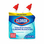 CLOROX Toilet Bowl Cleaner Clinging Bleach Gel, Ocean Mist, 24 Fl Oz, Pack of 2 (Package May Vary)