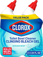 CLOROX Toilet Bowl Cleaner Clinging Bleach Gel, Ocean Mist, 24 Fl Oz, Pack of 2 (Package May Vary)