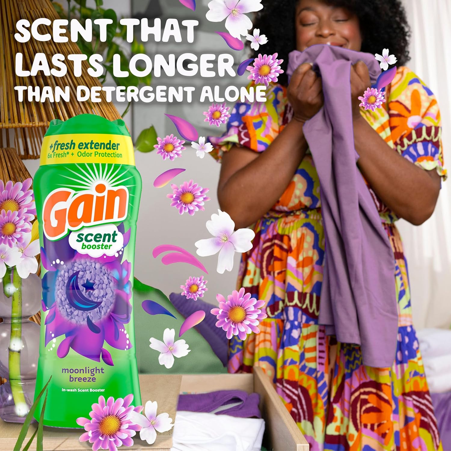 Gain In-Wash Laundry Scent Booster, Moonlight Breeze Scent, 24.0 OZ, Fresh Extender + Odor Protection