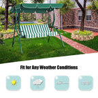 Vebreda 3-Seat Patio Outdoor Porch Swing Glider Chair with Canopy Green