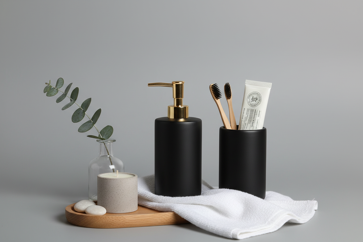 need img for bathroom accessoris. with solid backgrond